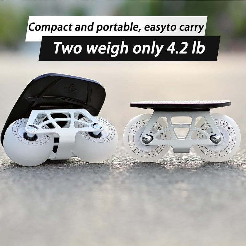 Sanxup Freeskates with Metallic Surface, White Flashing Wheels, Dual Axle Distance Support, Suitable for Both Adults and Children's Roller Skating and Inline Skating ShoesDrift Board - Image 3